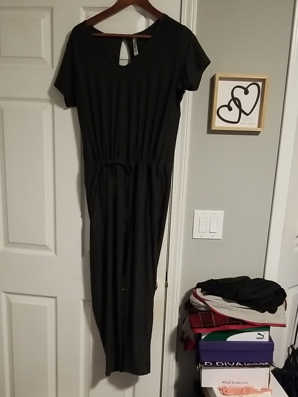 Kyodan charcoal  grey jumpsuit..drawstring  waist
